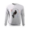 Biała bluza dziecięca z kolorowym nadrukiem ptaka w stylu boho. Bluza wkładana, bez kaptura.