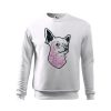 Biała bluza dziecięca z nadrukiem psa rasy Chihuahua. Bluza wkładana, bez kaptura.