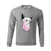 Szara bluza dziecięca z nadrukiem psa rasy Chihuahua. Bluza wkładana, bez kaptura.