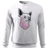 Biała bluza męska z nadrukiem psa rasy Chihuahua. Bluza wkładana, bez kaptura.