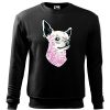 Czarna bluza męska z nadrukiem psa rasy Chihuahua. Bluza wkładana, bez kaptura.