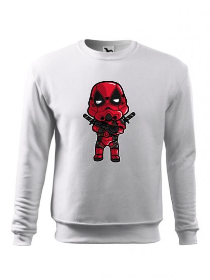Biała bluza męska z karykaturą postaci filmowej. Bluza wkładana, bez kaptura.