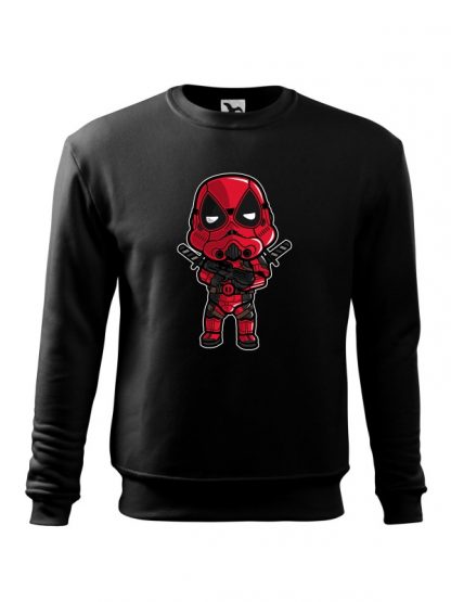 Czarna bluza męska z karykaturą postaci filmowej. Bluza wkładana, bez kaptura.