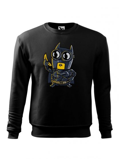 Czarna bluza męska z karykaturą postaci z komiksu. Bluza wkładana, bez kaptura.