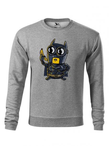 Szara bluza męska z karykaturą postaci z komiksu. Bluza wkładana, bez kaptura.