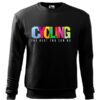 Czarna bluza męska z kolorowym napisem Cycling, The Best You Can Do. Bluza wkładana, bez kaptura.