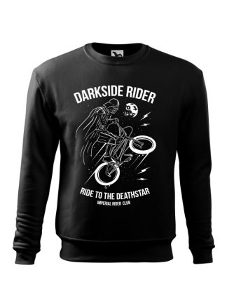 Czarna bluza męska z białym nadrukiem Darkside Rider, nawiązującym do popularnych filmów sci-fi. Bluza wkładana, bez kaptura.