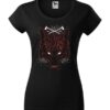 Damska koszulka z krótkim rękawem i czarnym motywem wilka oraz napisem We Are Freaks. Koszulka o kroju slim-fit z dekoltem, w kolorze czarnym.
