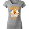 Damska koszulka z krótkim rękawem i kolorowym, zabawnym nadrukiem człowieka-nacho z gitarą oraz napisem Nacho Average Uncle. Koszulka o kroju slim-fit z dekoltem, w kolorze szarym.